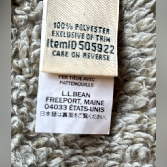 L.L. Bean’s Green Hi-loft Ultra Plush Fleece  Jacket w Lycra Binding Hem & Cuffs - Picture 10 of 11